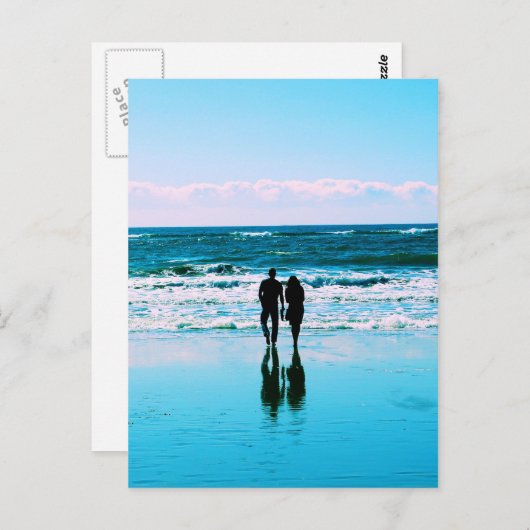 Romantic Walk op het strand Briefkaart (Voorkant / Achterkant)