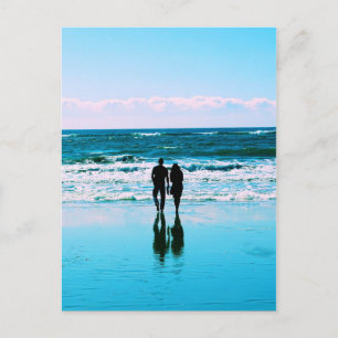 Romantic Walk op het strand Briefkaart