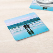 Romantic Walk op het strand - Onderzetter (Schuin)