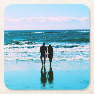 Romantic Walk op het strand - Onderzetter