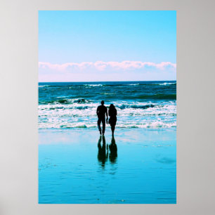 Romantic Walk op het strand Poster