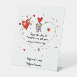 Romantic want to stay with you reclamebord met voetstuk