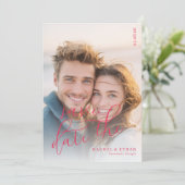 Romantic Warm Beach Photo Save The Date (Staand voorkant)