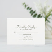 Romantic Watercol Floral Wedding RSVP Kaarten Kaartje (Staand voorkant)