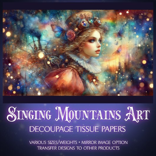 Romantic Watercolor Alice In Wonderland Tissuepapier