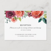 Romantic Watercolor Bouquet Wedding Reception  Informatiekaartje (Voorkant)