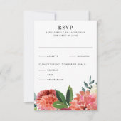 Romantic Watercolor Bouquet Wedding Reply RSVP Kaartje (Voorkant)