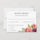Romantic Watercolor Bouquet Wedding Reply RSVP Kaartje (Voorkant)