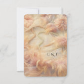 Romantic Watercolor Floral Pearls Feathers Wedding Bedankkaart (Achterkant)