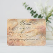 Romantic Watercolor Floral Pearls Feathers Wedding Informatiekaartje (Staand voorkant)