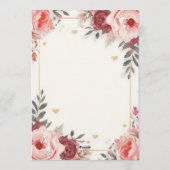 Romantic Watercolor Floral Place Cards | Valentine Kaart (Achterkant)