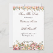 Romantic Watercolor Floral Save the Date Card Kaart (Voorkant)