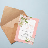 Romantic Watercolor Flowers Elegant Script Invite Kaart
