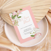 Romantic Watercolor Flowers Elegant Script Invite Kaart