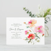 Romantic Watercolor Garden Engagement Party Kaart (Staand voorkant)