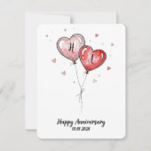 Romantic Watercolor Heart Custom Anniversary Feestdagenkaart (Voorkant)