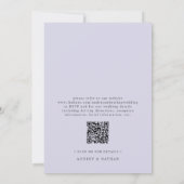 Romantic Watercolor Lavender QR Code Wedding Kaart (Achterkant)