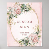 Romantic Watercolor Light Pink Eucalyptus Custom S Poster (Voorkant)
