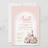 Romantic Watercolor Pearls and Prosecco Design Kaart (Voorkant)