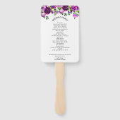 Romantic Watercolor Pink Floral Wedding  Program Handwaaier (Achterkant)