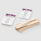 Romantic Watercolor Pink Floral Wedding  Program Handwaaier (Niet-gemonteerd)