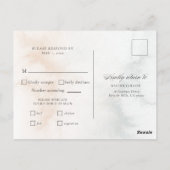 Romantic Watercolor Pink Roses & Calligraphy RSVP Briefkaart (Achterkant)