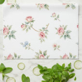 Romantic Watercolor Pink Roses Pattern Theedoek (Gevouwen)