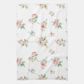 Romantic Watercolor Pink Roses Pattern Theedoek (Verticaal)