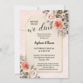 Romantic Watercolor Roses Rehearsal Dinner Kaart (Voorkant)