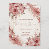Romantic Watercolor Valentine’s Brunch Invitation Kaart (Voorkant / Achterkant)