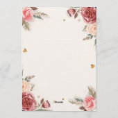 Romantic Watercolor Valentine’s Brunch Menu Kaart (Achterkant)