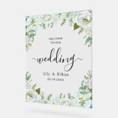 Romantic Watercolor Wedding Acryl Bord (Hoek)