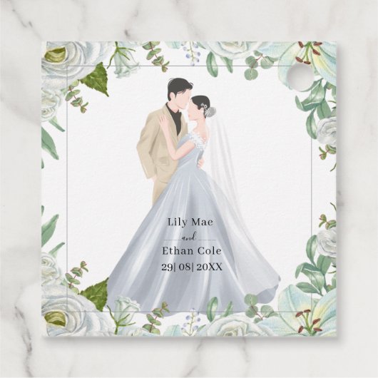 Romantic Watercolor Wedding Bedankjes Labels (Achterkant)