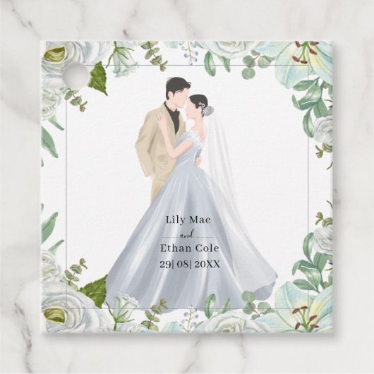 Romantic Watercolor Wedding Bedankjes Labels (Voorkant)