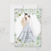 Romantic Watercolor Wedding Bedankkaart (Voorkant)