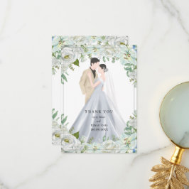 Romantic Watercolor Wedding Bedankkaart