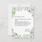 Romantic Watercolor Wedding Bedankkaart (Achterkant)