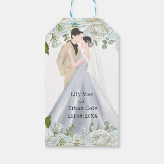 Romantic Watercolor Wedding Cadeaulabel (Achterkant)
