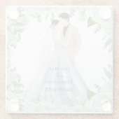 Romantic Watercolor Wedding Glazen Onderzetter (Achterkant)