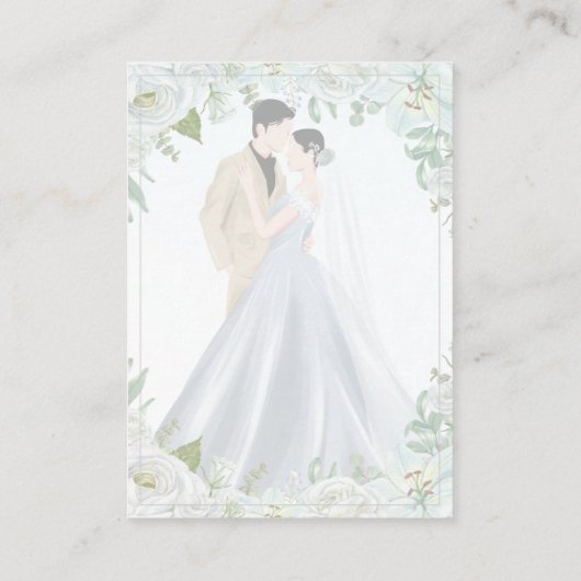 Romantic Watercolor Wedding Informatiekaartje (Achterkant)