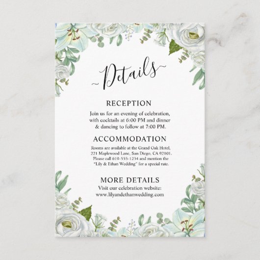 Romantic Watercolor Wedding Informatiekaartje (Voorkant)