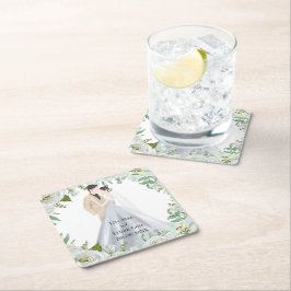 Romantic Watercolor Wedding Kartonnen Onderzetters