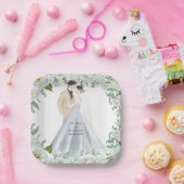 Romantic Watercolor Wedding Papieren Bordje (Feest)