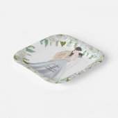 Romantic Watercolor Wedding Papieren Bordje (Gebogen)