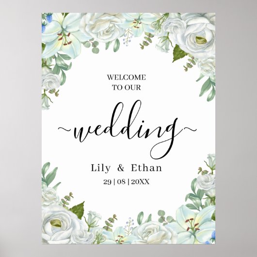 Romantic Watercolor Wedding Poster (Voorkant)