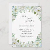 Romantic Watercolor Wedding Save The Date (Achterkant)