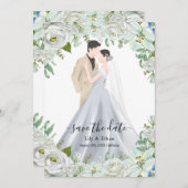 Romantic Watercolor Wedding Save The Date (Voorkant / Achterkant)