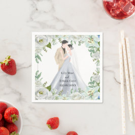 Romantic Watercolor Wedding Servet