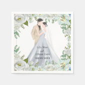 Romantic Watercolor Wedding Servet (Voorkant)