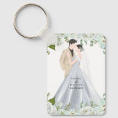 Romantic Watercolor Wedding Sleutelhanger (Voorkant)